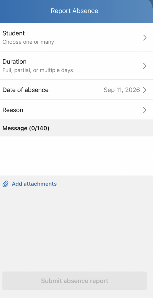 report absences